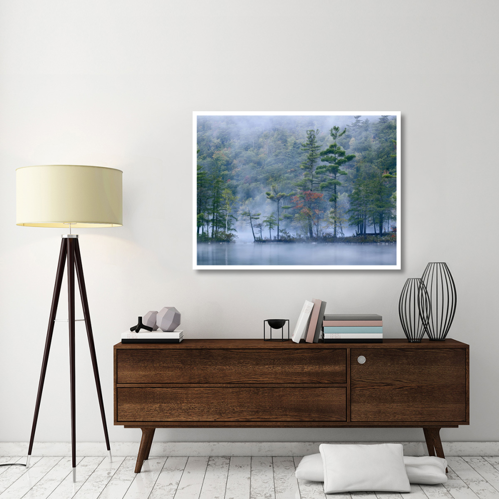 Emerald Lake in fog, Emerald Lake State Park, Vermont-Paper Art-50&quotx38"