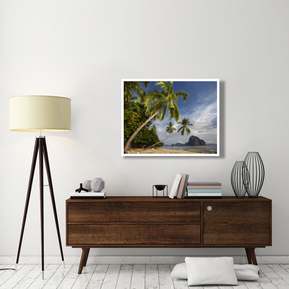 Palm trees, Pinagbuyutan Island, Palawan, Philippines-Paper Art-42&quotx32"