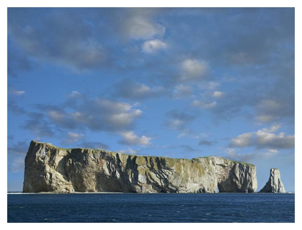 Perce Rock, island limestone formation, Quebec, Canada-Paper Art-42"x32"