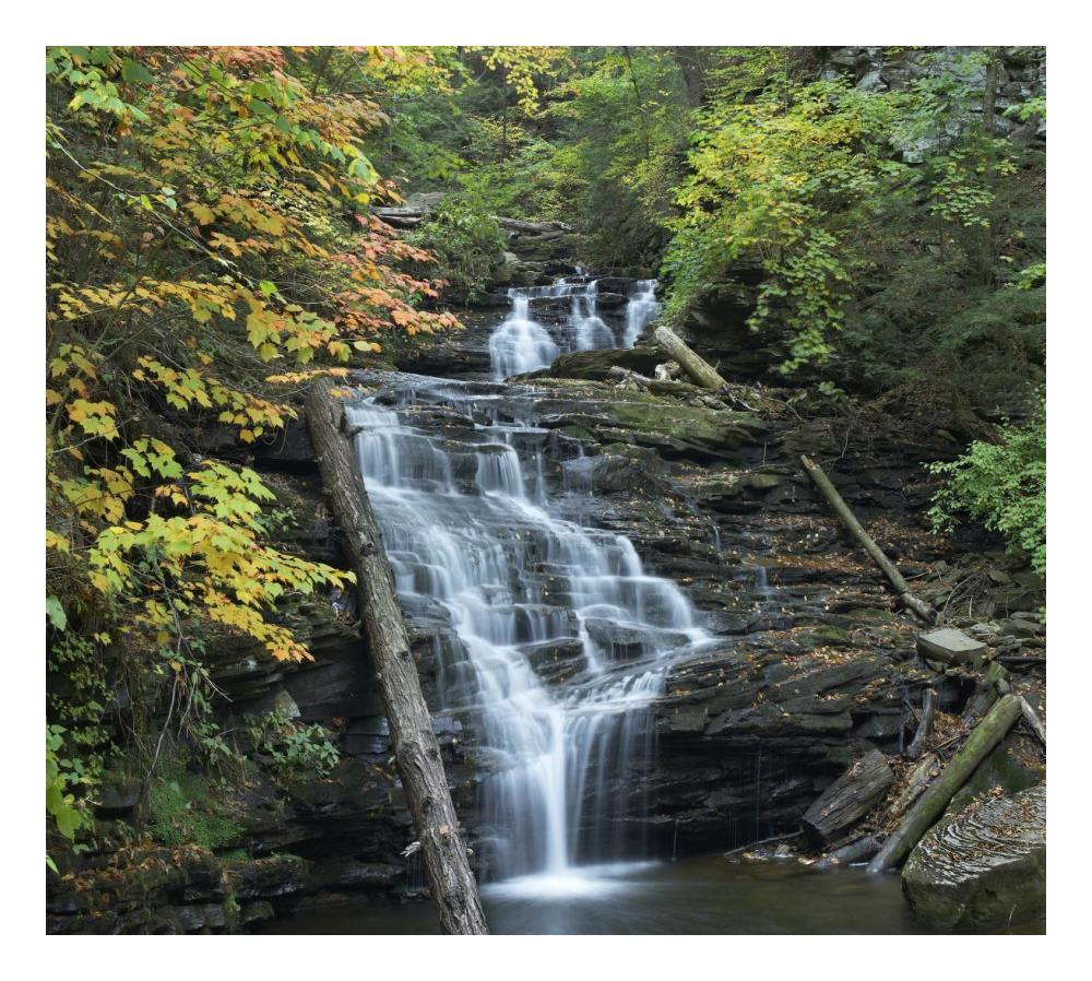 Delaware Falls, Ricketts Glen State Park, Pennsylvania-Paper Art-24"x21.58"