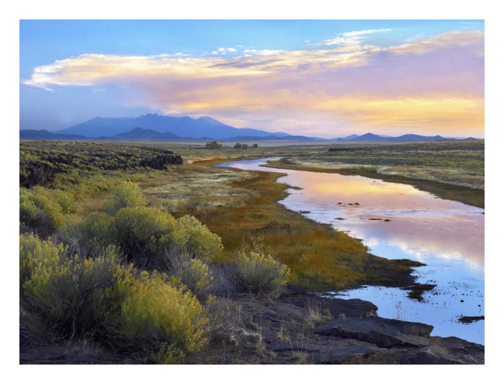 Rio Grande and the Sangre de Cristo Mountains, Colorado-Paper Art-26"x20"