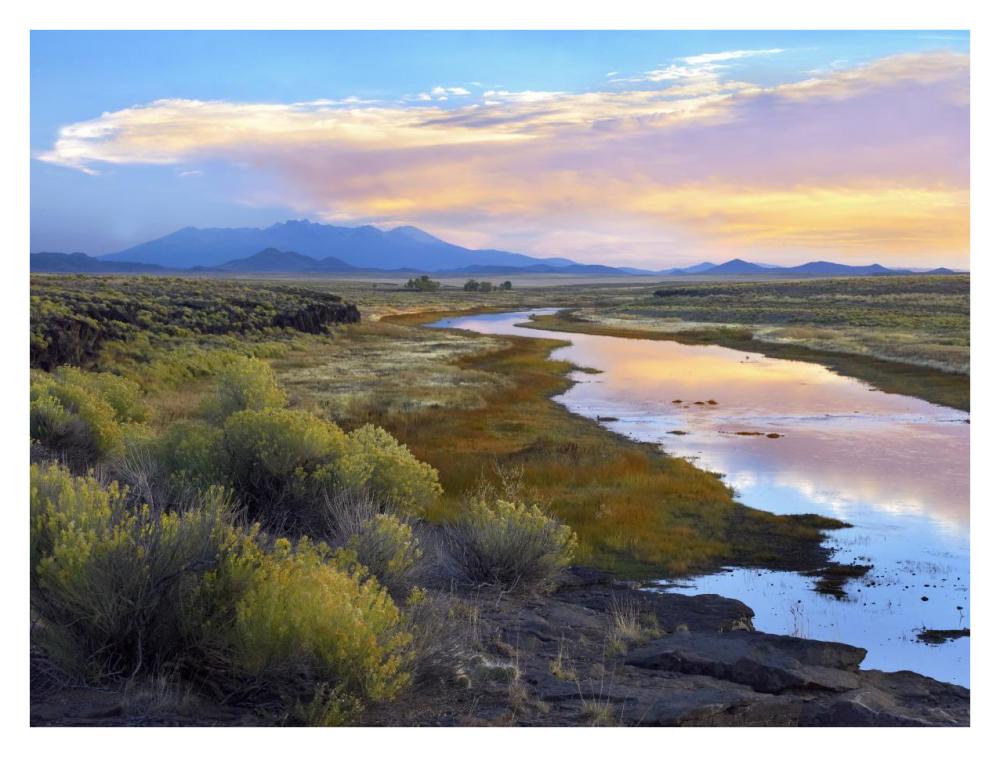 Rio Grande and the Sangre de Cristo Mountains, Colorado-Paper Art-34"x26"