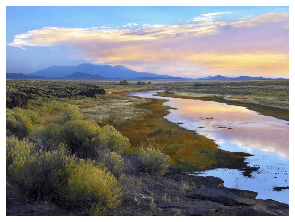 Rio Grande and the Sangre de Cristo Mountains, Colorado-Paper Art-50"x38"