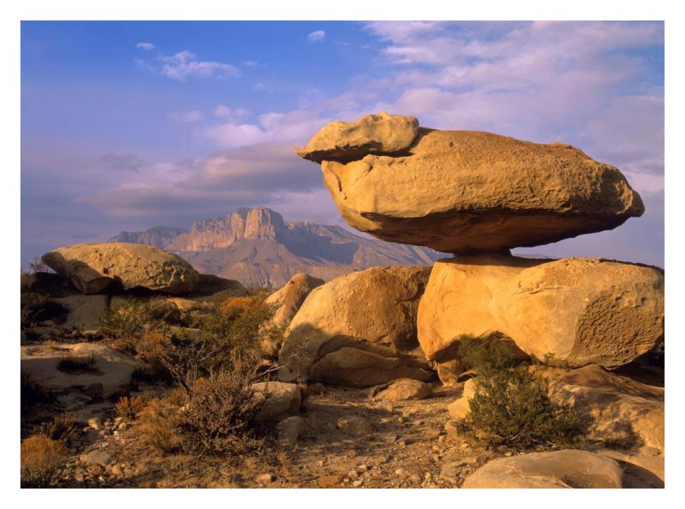 Balanced rocks, Guadalupe Mountain National Park, Texas-Paper Art-34"x26"