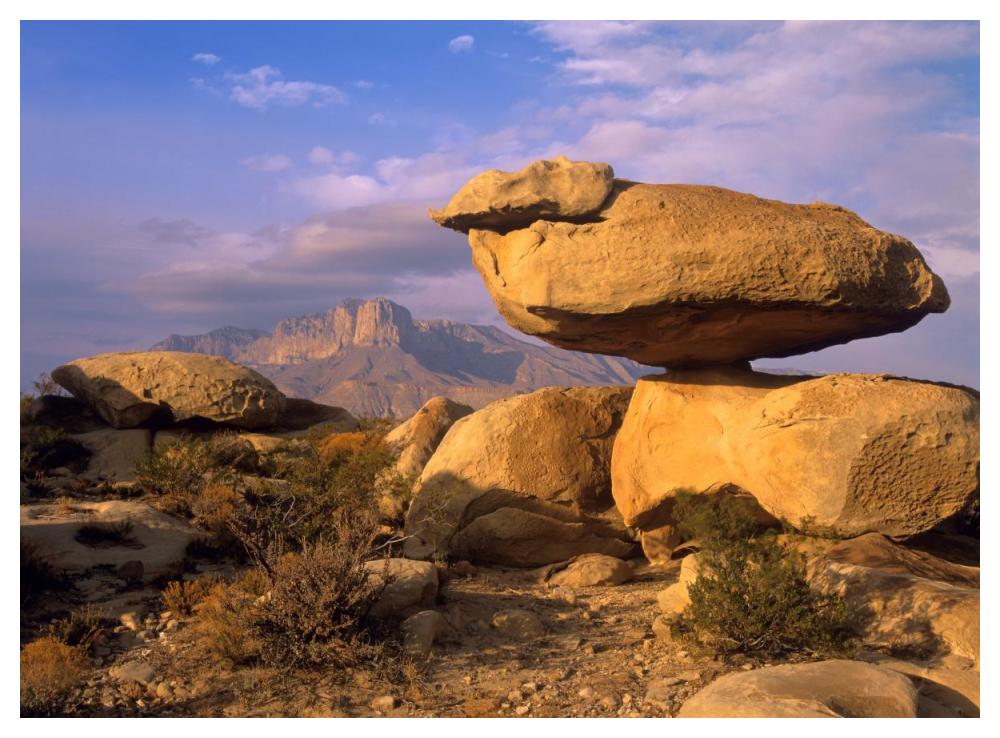 Balanced rocks, Guadalupe Mountain National Park, Texas-Paper Art-50"x38"