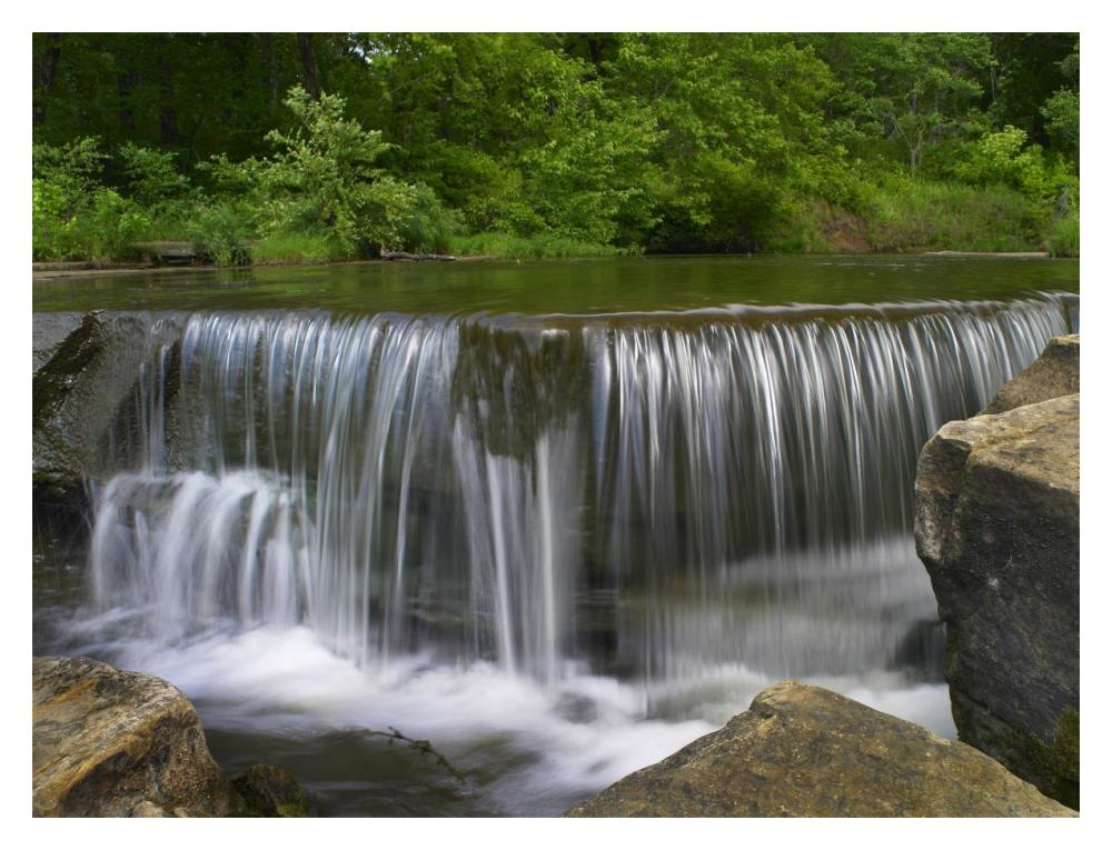 Sand Creek cascades in Osage Hills State Park, Oklahoma-Paper Art-18"x14"