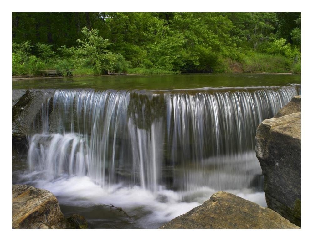 Sand Creek cascades in Osage Hills State Park, Oklahoma-Paper Art-26"x20"
