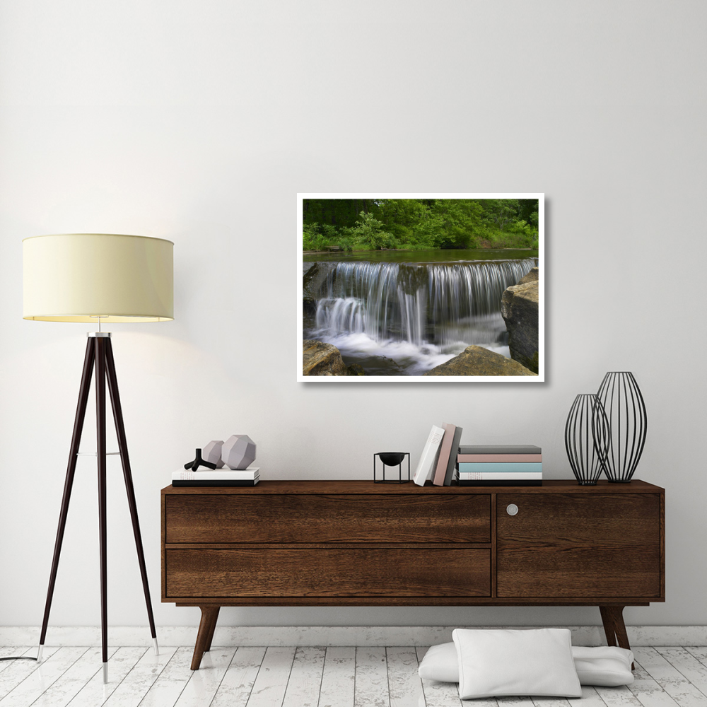 Sand Creek cascades in Osage Hills State Park, Oklahoma-Paper Art-42&quotx32"