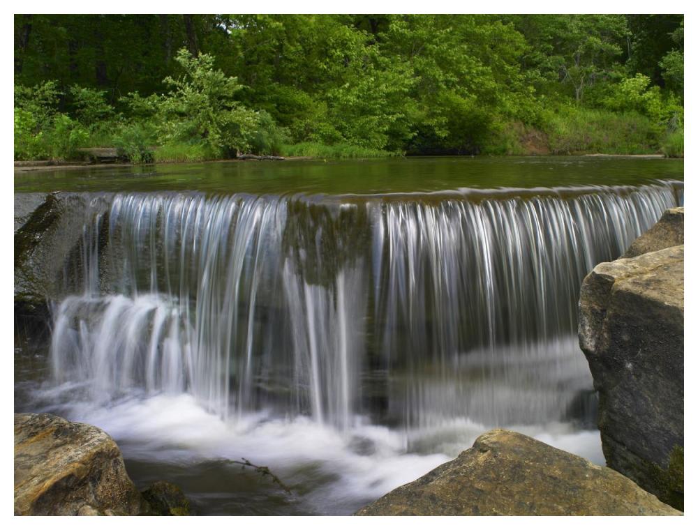 Sand Creek cascades in Osage Hills State Park, Oklahoma-Paper Art-50"x38"