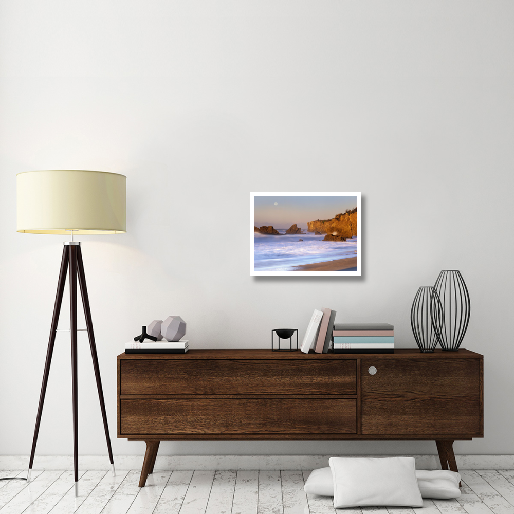 Seastacks and full moon at El Matador Beach, California-Paper Art-26&quotx20"
