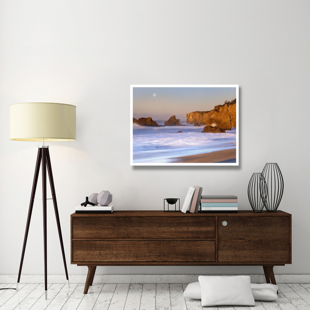 Seastacks and full moon at El Matador Beach, California-Paper Art-42&quotx32"
