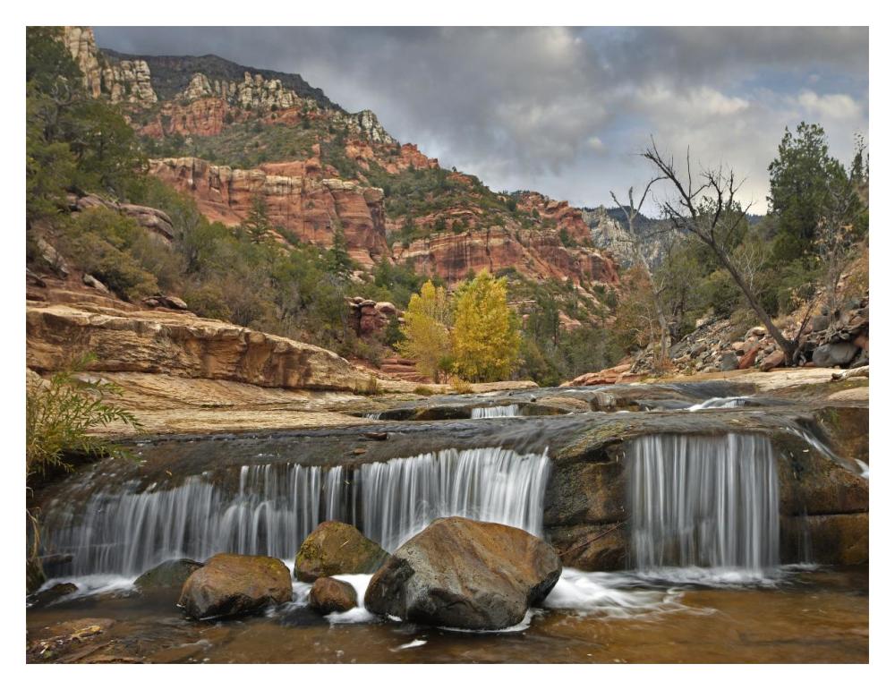 Oak Creek in Slide Rock State Park near Sedona, Arizona-Paper Art-18"x14"