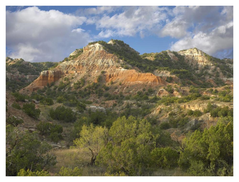 Sandstone mountains, Palo Duro Canyon State Park, Texas-Paper Art-42"x32"