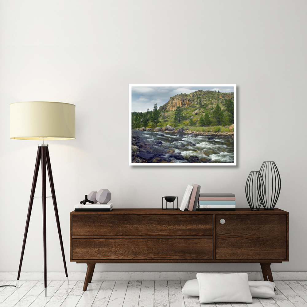 Rapids with cliffs above Cache La Poudre River, Colorado-Paper Art-42&quotx32"