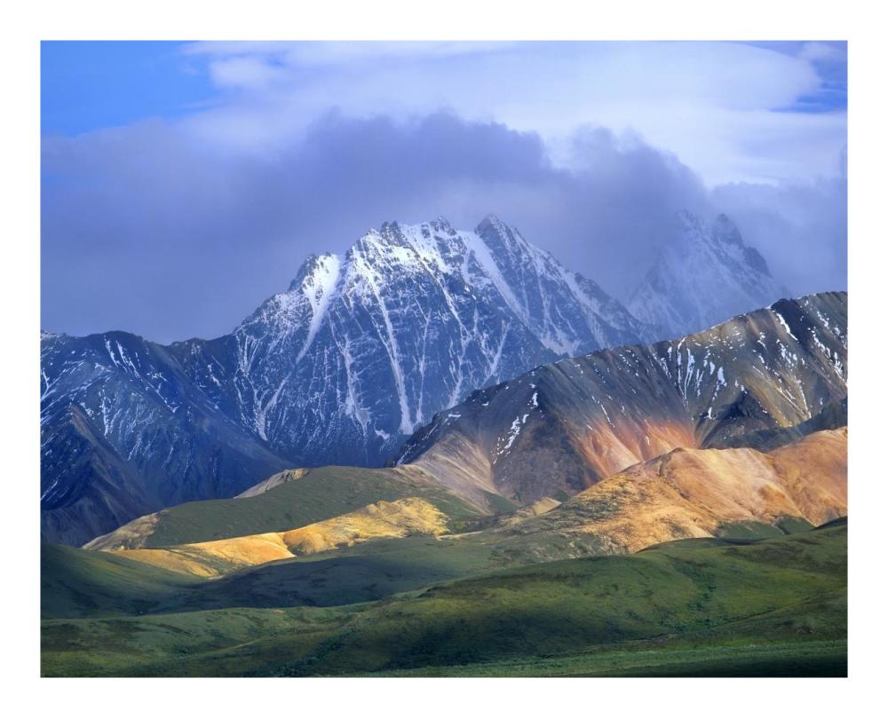 Alaska Range and foothills, Denali National Park, Alaska-Paper Art-22"x18"