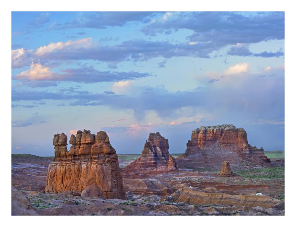 Eroded buttes in desert, Bryce Canyon National Park, Utah-Paper Art-26"x20"