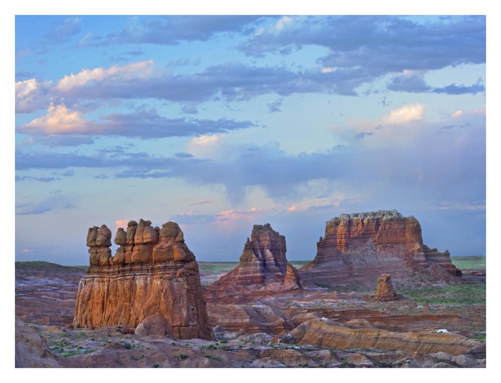Eroded buttes in desert, Bryce Canyon National Park, Utah-Paper Art-34"x26"