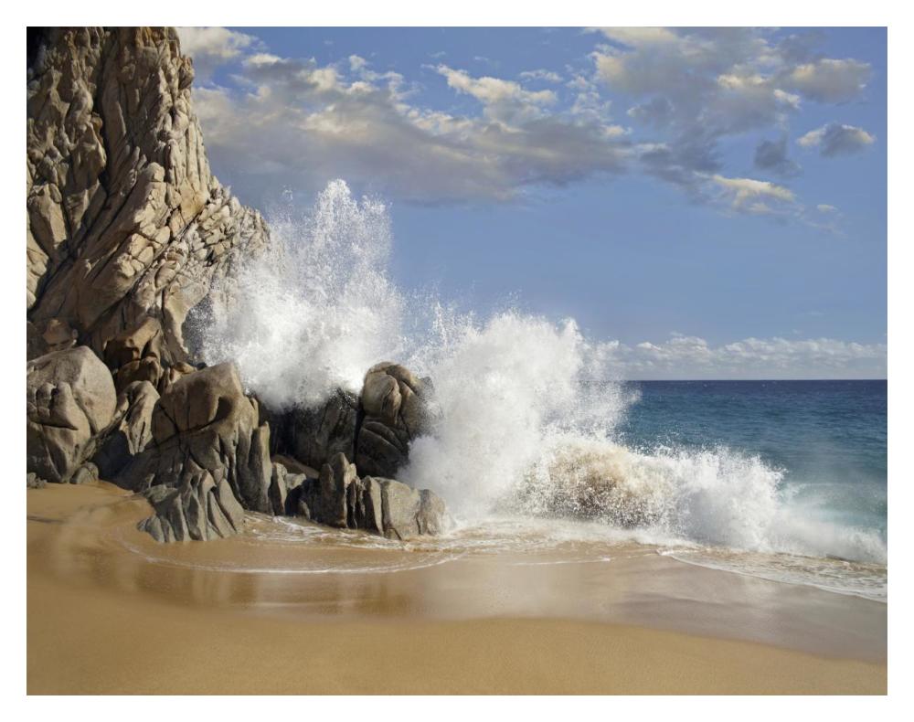 Lover's Beach with crashing waves, Cabo San Lucas, Mexico-Paper Art-18"x14"