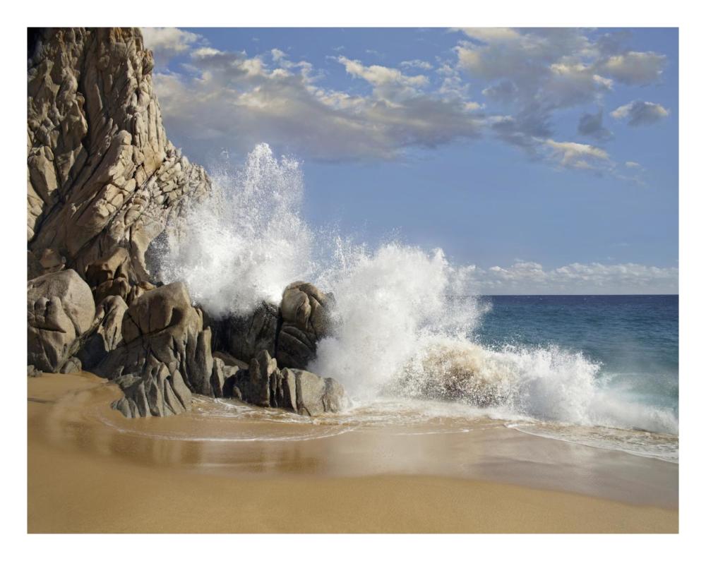 Lover's Beach with crashing waves, Cabo San Lucas, Mexico-Paper Art-26"x20"