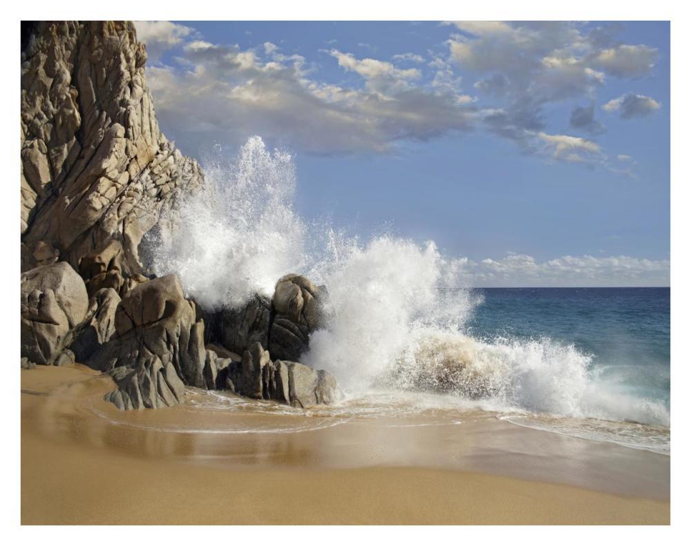 Lover's Beach with crashing waves, Cabo San Lucas, Mexico-Paper Art-34"x26"