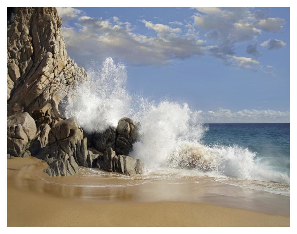 Lover's Beach with crashing waves, Cabo San Lucas, Mexico-Paper Art-42"x32"