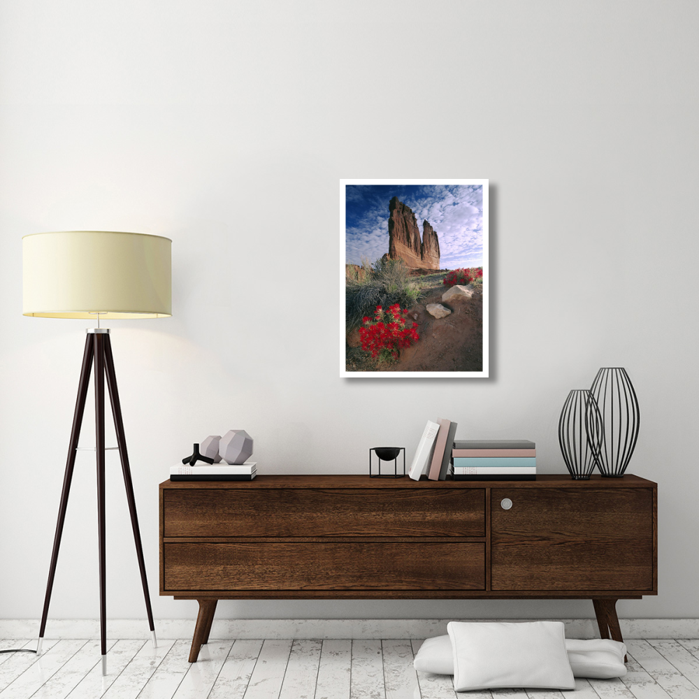 Paintbrush and the Organ Rock, Arches National Park, Utah-Paper Art-26&quotx34"