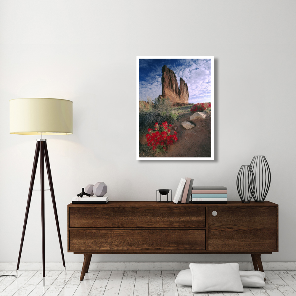 Paintbrush and the Organ Rock, Arches National Park, Utah-Paper Art-32&quotx42"