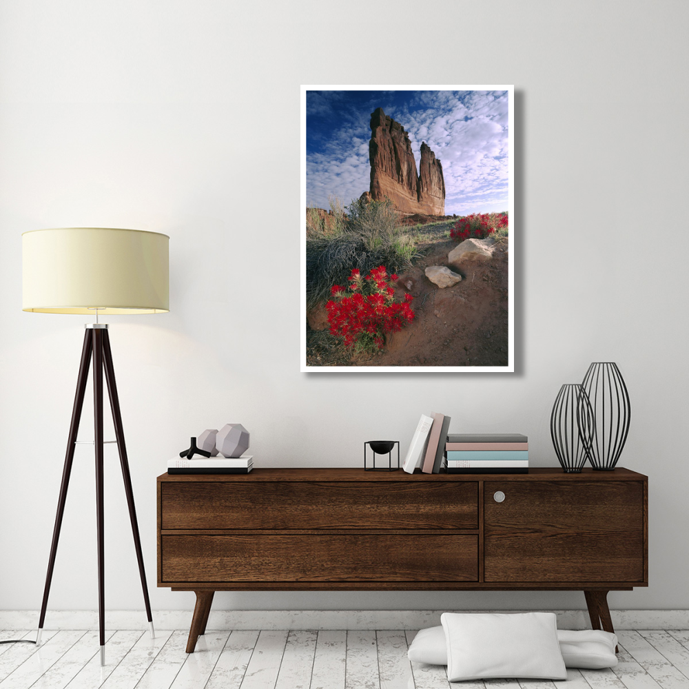Paintbrush and the Organ Rock, Arches National Park, Utah-Paper Art-38&quotx50"