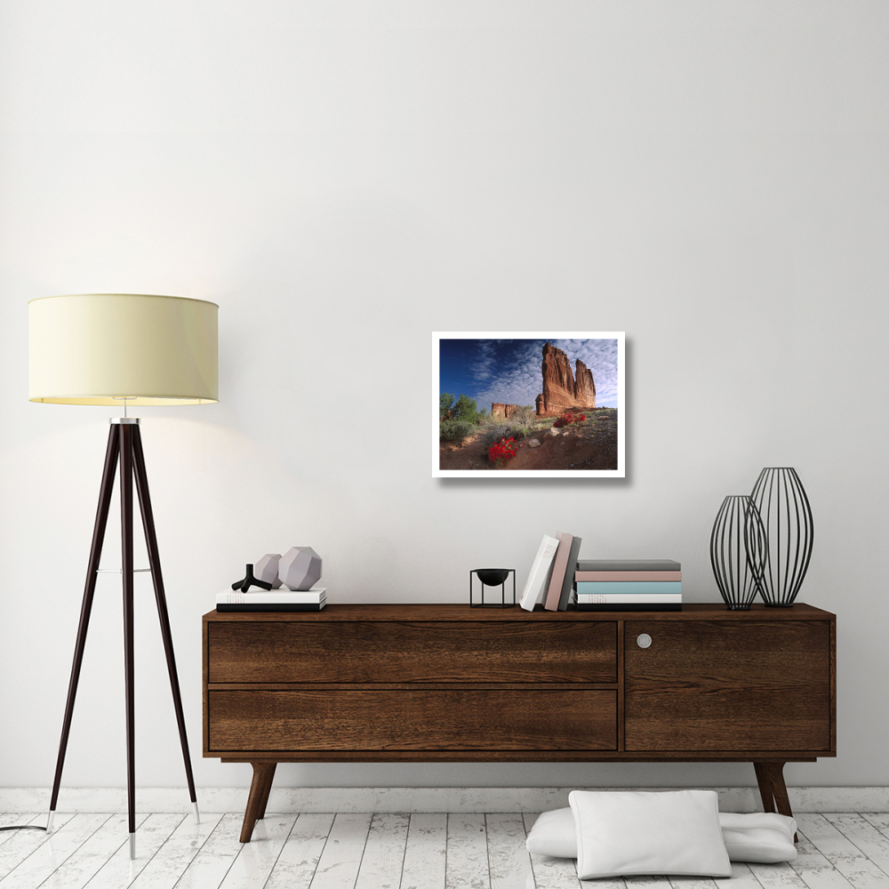 Paintbrush and the Organ Rock, Arches National Park, Utah-Paper Art-26&quotx20"