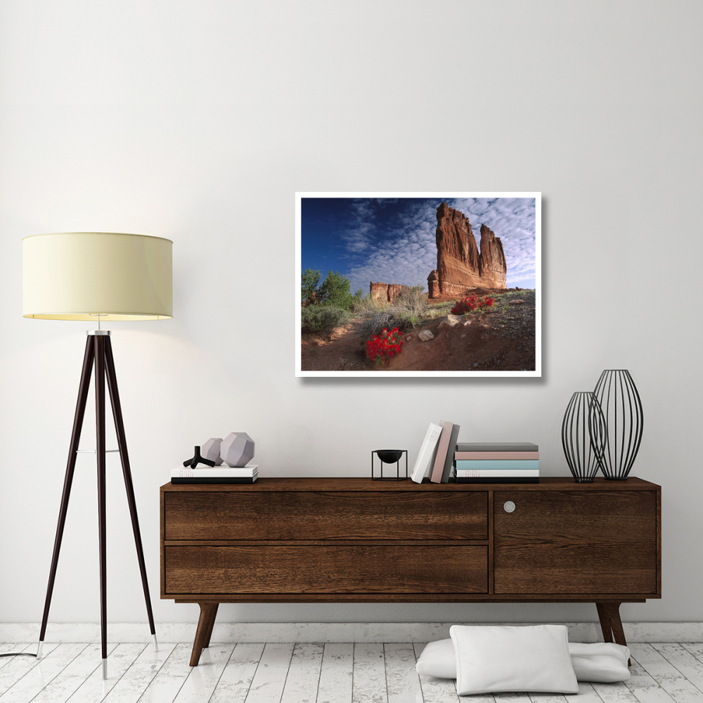 Paintbrush and the Organ Rock, Arches National Park, Utah-Paper Art-42&quotx32"