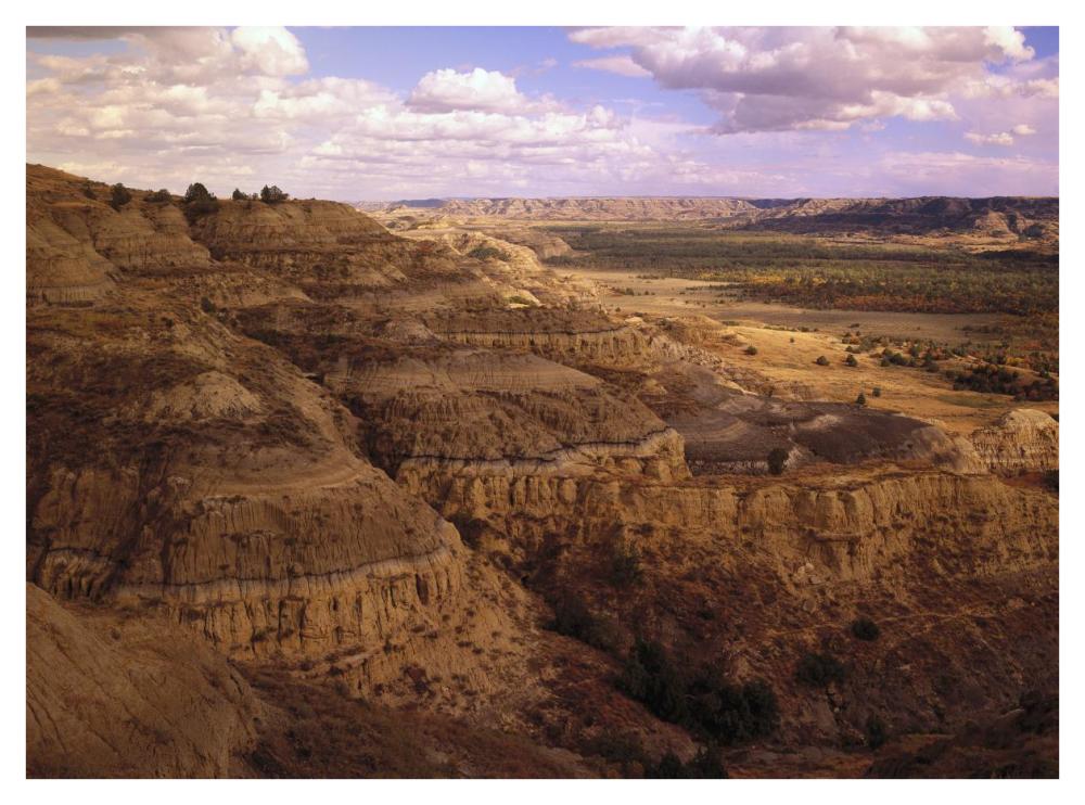 Badlands in Theodore Roosevelt National Park, North Dakota-Paper Art-42"x32"