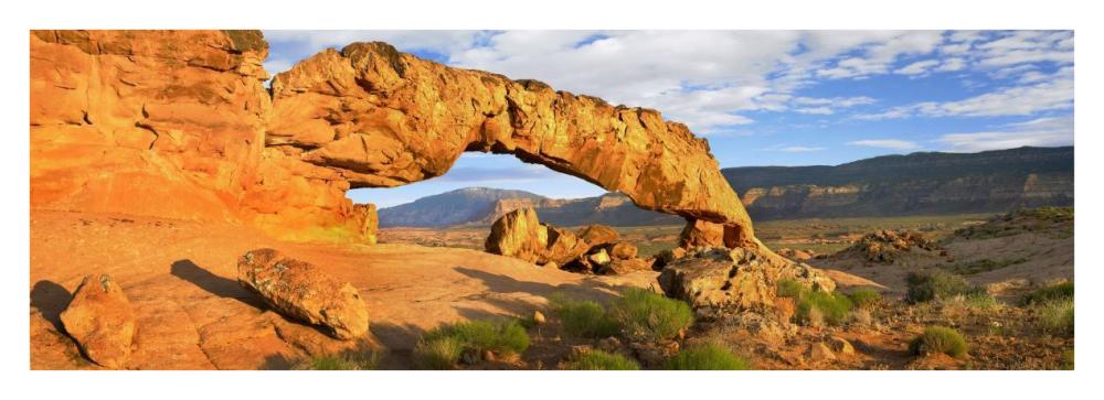 Panorama of Sunset Arch, Escalante National Monument, Utah-Paper Art-38"x14"