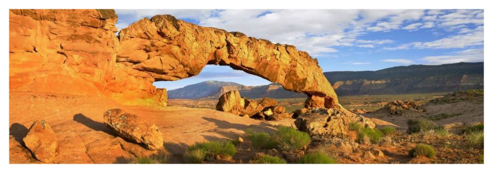 Panorama of Sunset Arch, Escalante National Monument, Utah-Paper Art-56"x20"