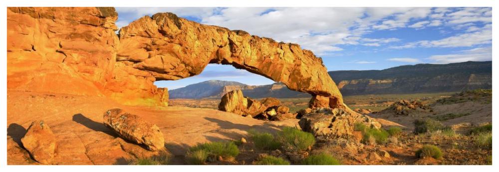 Panorama of Sunset Arch, Escalante National Monument, Utah-Paper Art-74"x26"