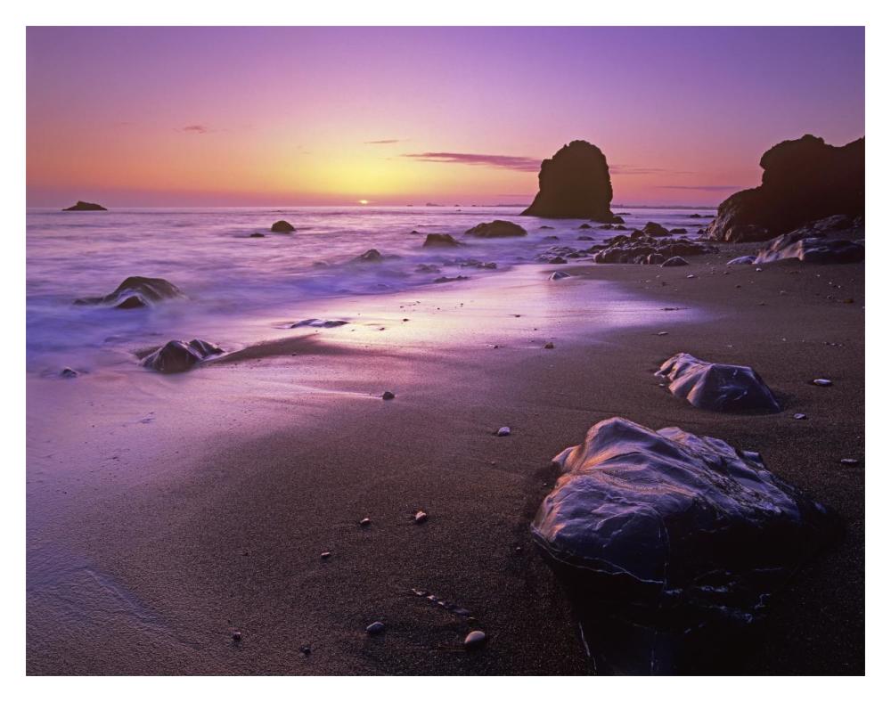Enderts Beach at sunset, Redwood National Park, California-Paper Art-18"x14"
