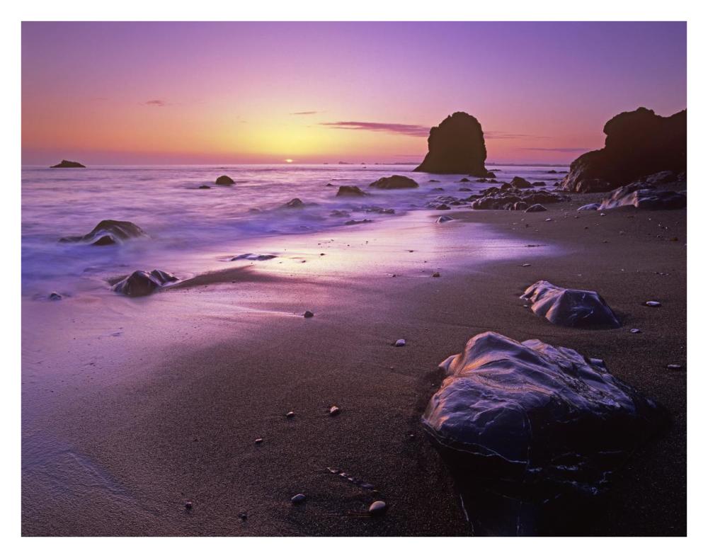 Enderts Beach at sunset, Redwood National Park, California-Paper Art-34"x26"