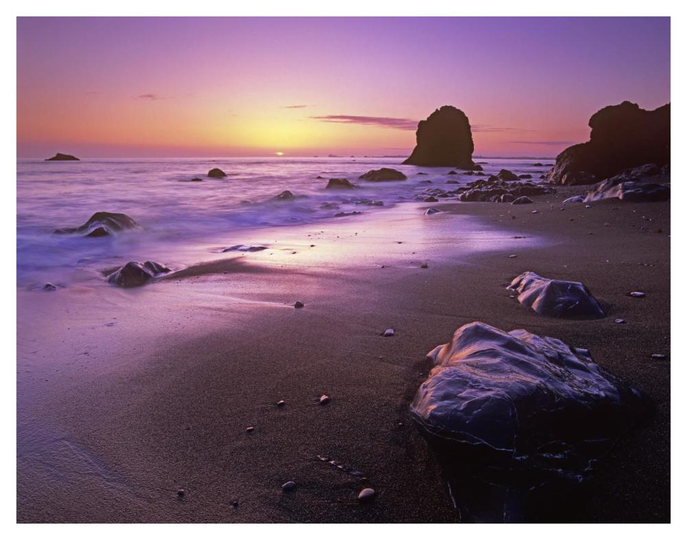 Enderts Beach at sunset, Redwood National Park, California-Paper Art-42"x32"