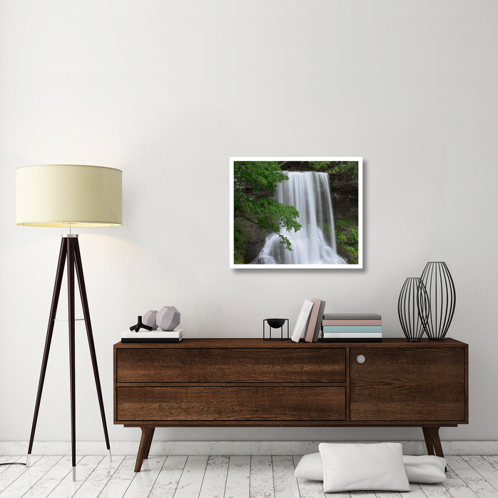 Cascading waterfall in Jefferson National Forest, Virginia-Paper Art-32&quotx26.9"
