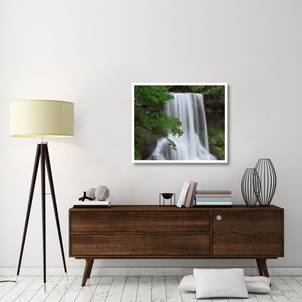 Cascading waterfall in Jefferson National Forest, Virginia-Paper Art-38&quotx31.88"