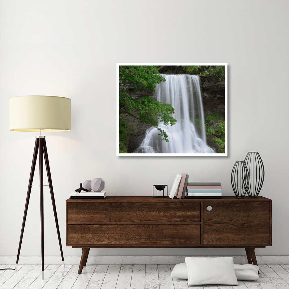 Cascading waterfall in Jefferson National Forest, Virginia-Paper Art-46&quotx38.52"