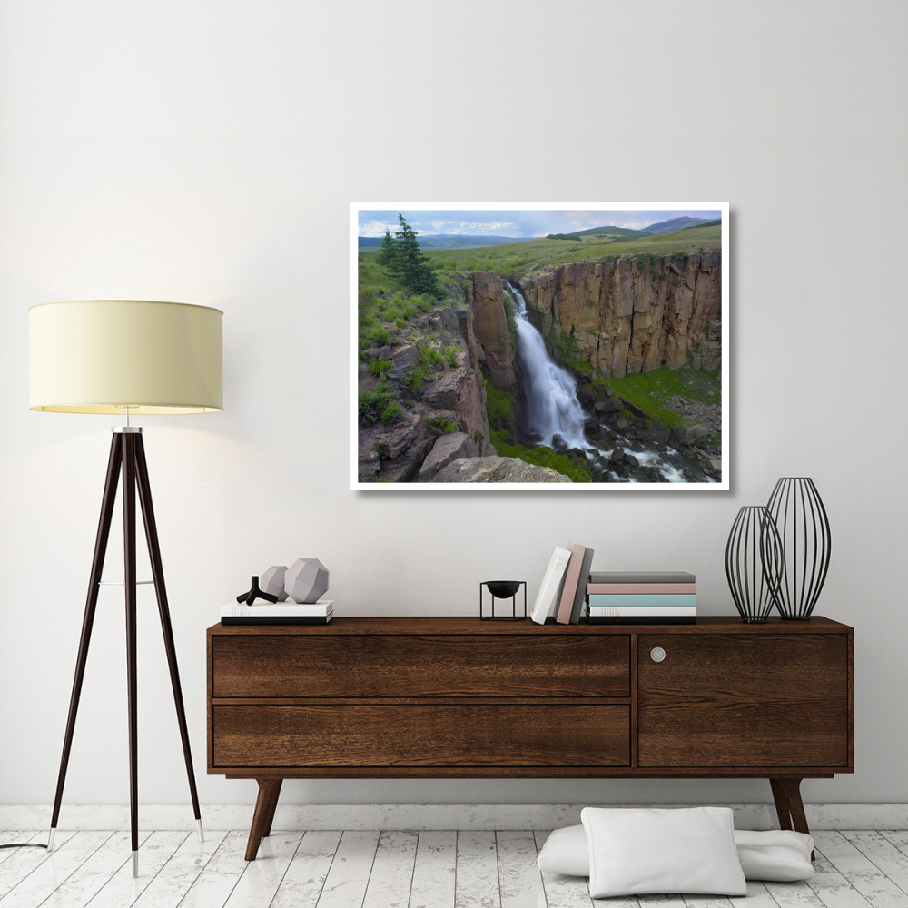 North Clear Creek Waterfall cascading down cliff, Colorado-Paper Art-50&quotx38"