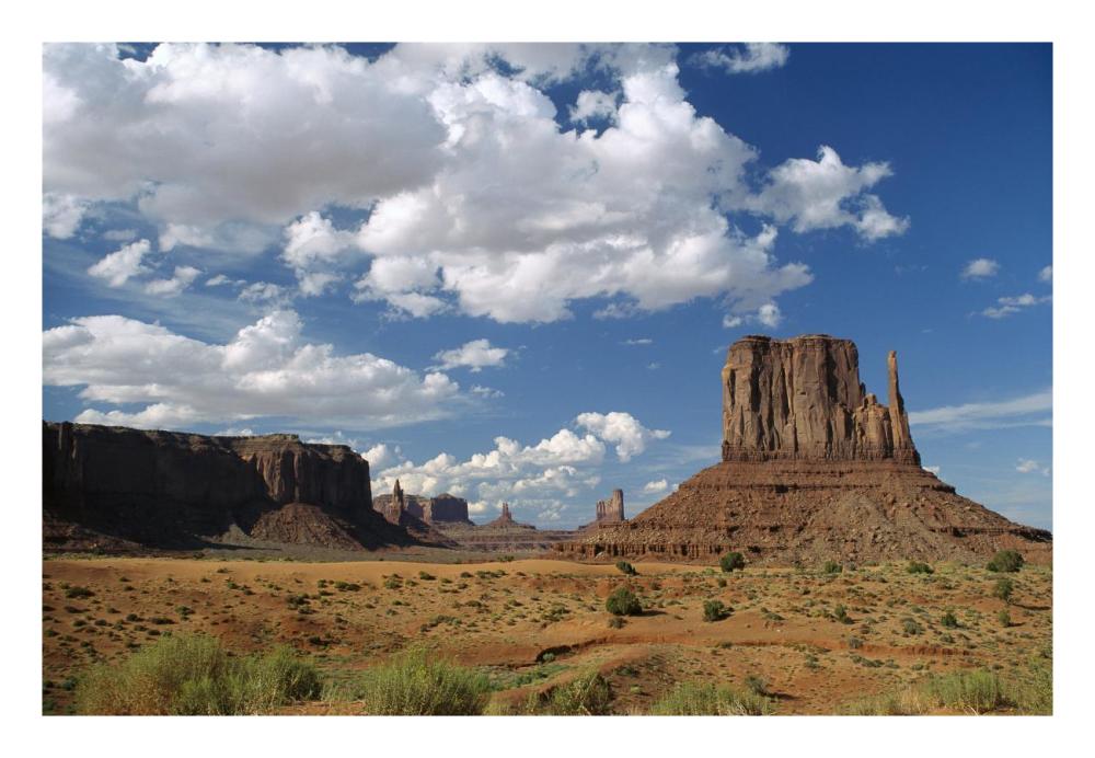 Landscape view, Monument Valley Navajo Tribal Park, Arizona-Paper Art-26"x18"