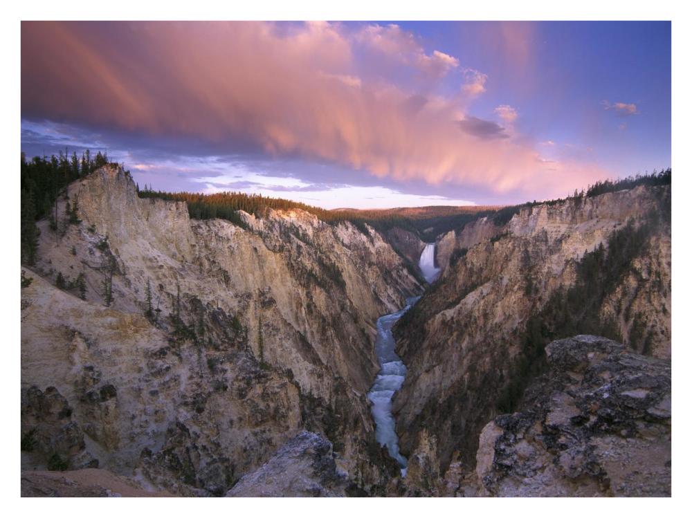 Lower Yellowstone Falls, Yellowstone National Park, Wyoming-Paper Art-34"x26"