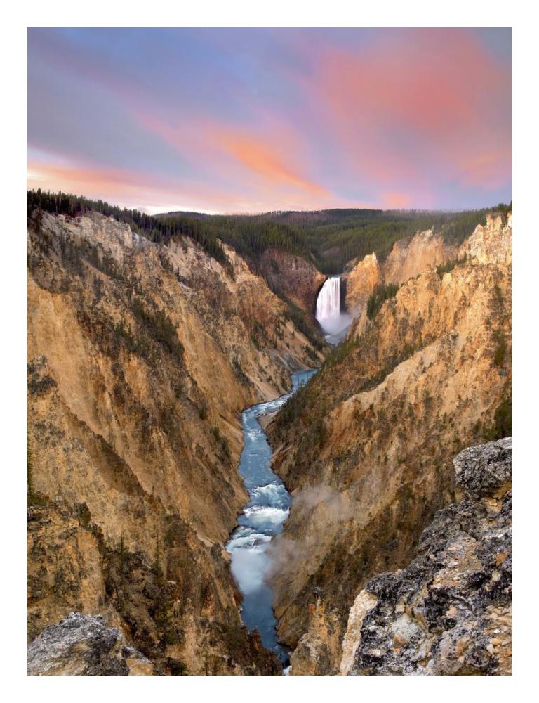 Lower Yellowstone Falls, Yellowstone National Park, Wyoming-Paper Art-20"x26"