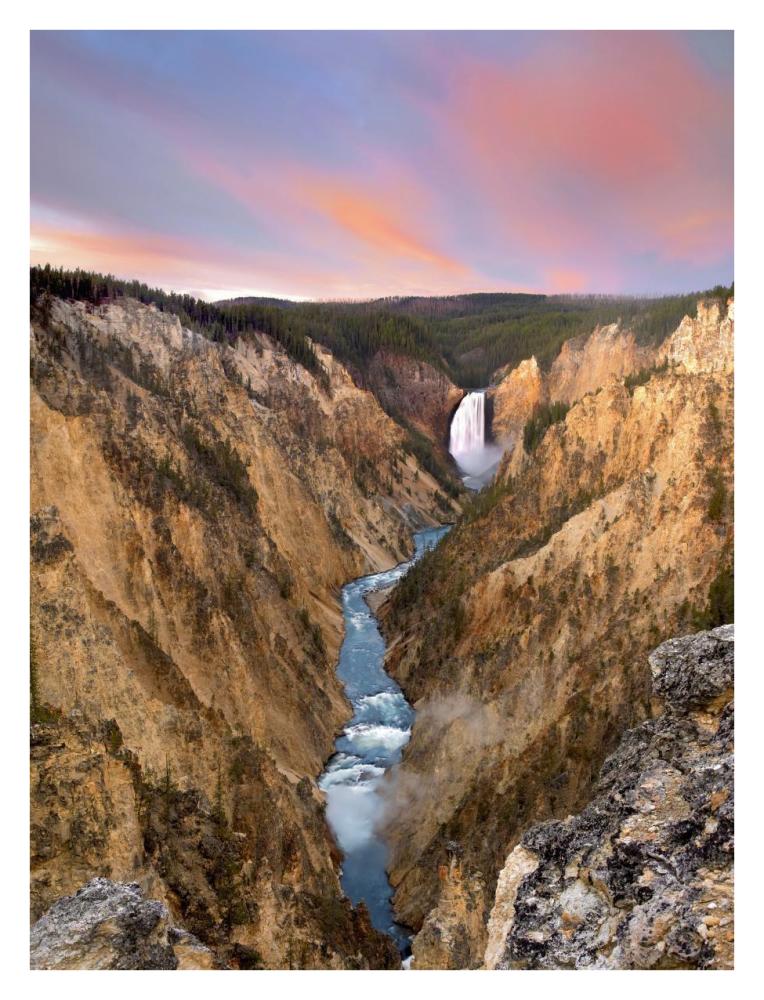 Lower Yellowstone Falls, Yellowstone National Park, Wyoming-Paper Art-26"x34"