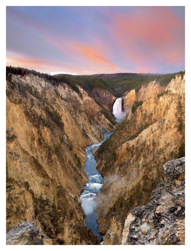 Lower Yellowstone Falls, Yellowstone National Park, Wyoming-Paper Art-32"x42"