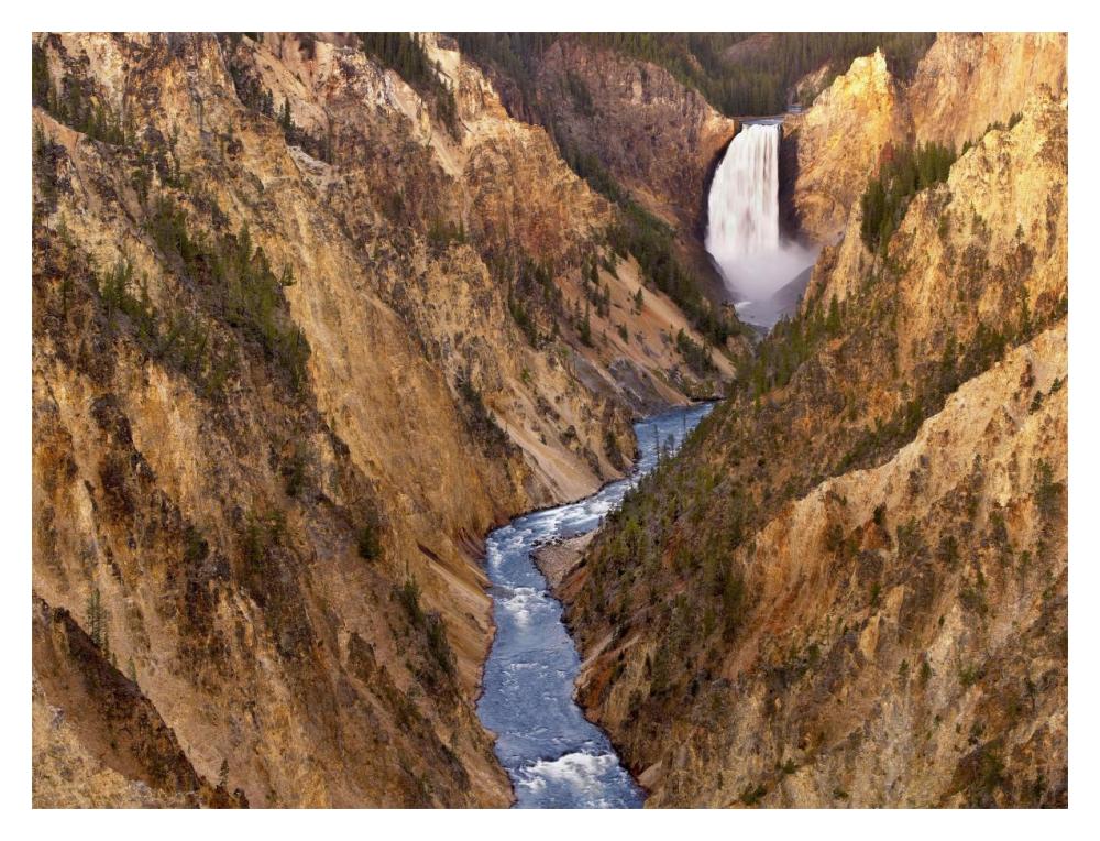 Lower Yellowstone Falls, Yellowstone National Park, Wyoming-Paper Art-18"x14"