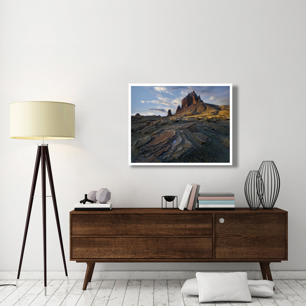 Shiprock, the basalt core of an extinct volcano, New Mexico-Paper Art-42&quotx32"