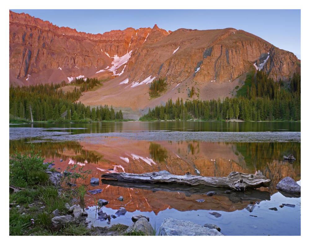 Palmyra Peak reflected in Alta Lake near Telluride, Colorado-Paper Art-34"x26"