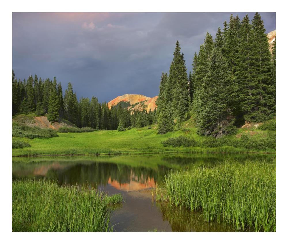 Red Mountain reflected in pond, San Juan Mountains, Colorado-Paper Art-24"x20.26"